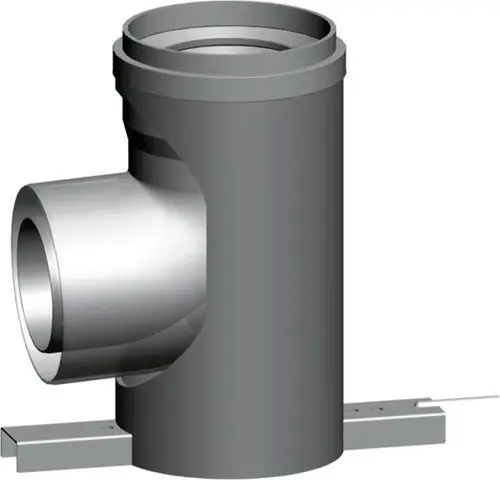 Konzentrischer Stützbogen mit Auflageschiene, geeignet für Rohrverbindungen, in Grau. Produkt von Wolf, kompatibel mit DN110/160 Rohren.